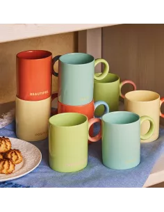Mug 350 cc Beautiful New Bone China Arancione 2