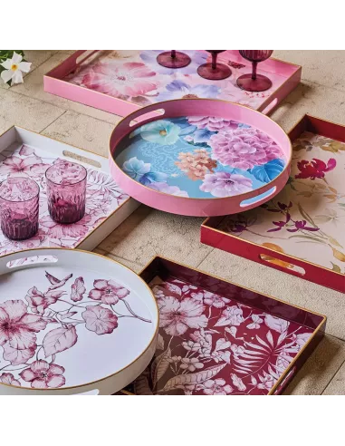 Vassoio Rettangolare Fiori 48 x 35 cm Party Time Polipropilene