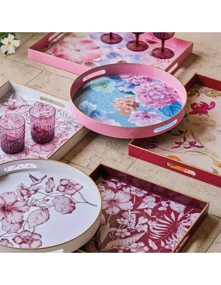 Vassoio Rettangolare Fiori 48 x 35 cm Party Time Polipropilene