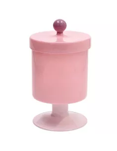 Barattolo Alzata Merci h 17 cm Vetro Rosa