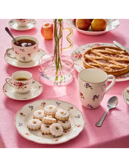 Set 6 Tazze Caffe' in Porcellana con Piattino 80cc Poema Camargue