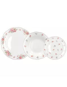 Servizio piatti 18 pezzi Camargue Porcellana Rosa