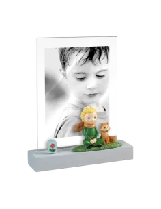 Portafoto Little Prince 13x18cm in Acrilico con Base in Legno e Decorazione in Resina