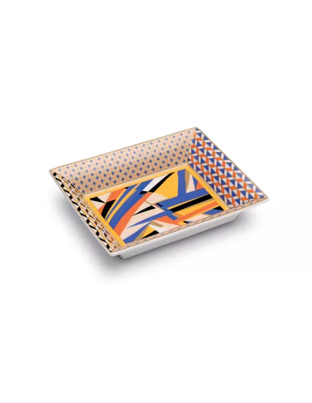Svuotatasche 19,5x15,5 cm in porcellana con coperchio living Abstract in luxury box