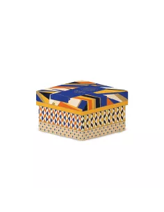Portagioie tondo 13x6,5 cm in porcellana con coperchio living Abstract in luxury box 2