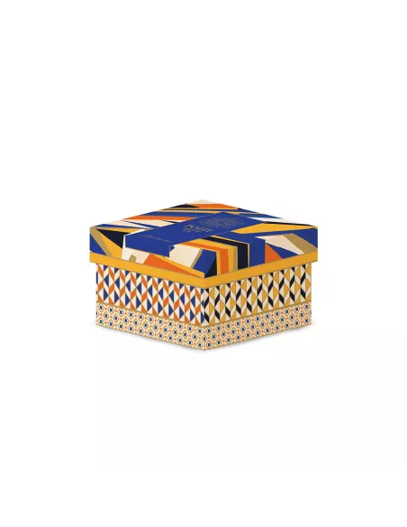 Portagioie tondo 13x6,5 cm in porcellana con coperchio living Abstract in luxury box