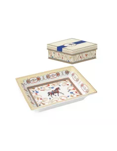 Svuotatasche 19,5x15,5 cm in porcellana con coperchio living Cheval in luxury box