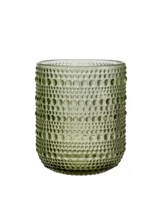 Set 6 Bicchieri in Vetro Verde Pois