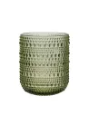Set 6 Bicchieri in Vetro Verde Pois