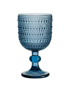 Set 6 Calici in Vetro Blu Pois