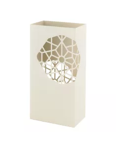 Portaombrelli Fiore Traforato Base Rettangolare In Metallo Bianco