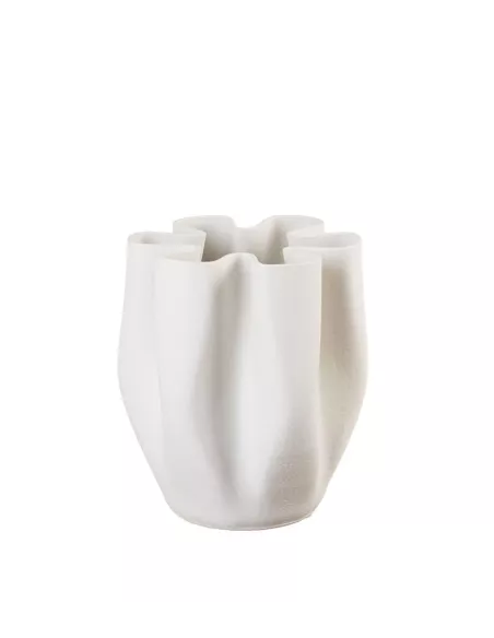 Vaso Basso In Porcellana Bianco 1M361- L'oca Nera