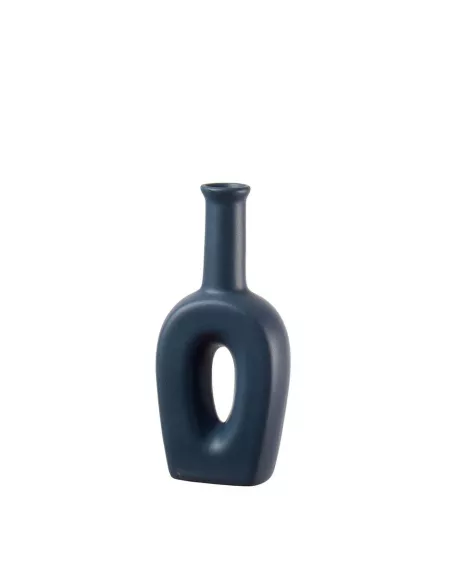 Vaso Bottiglia In Porcellana Blu Scuro - L'oca Nera