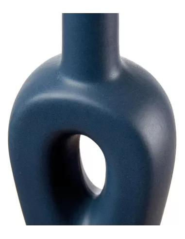 Vaso Bottiglia In Porcellana Blu Scuro - L'oca Nera