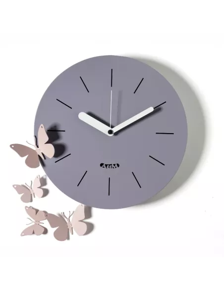 Orologio con Farfalle Battito D'ali Crema e Bianco Marmo