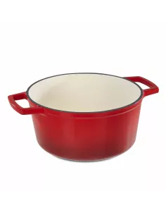 Casseruola In Ghisa Smaltata Con Coperchio - Rosso Laccato 20 Cm 2,5Lt 2