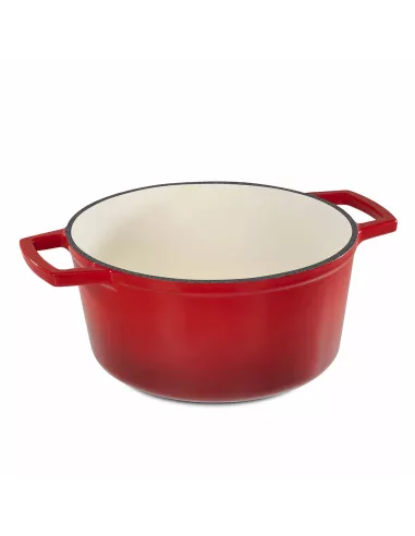 Casseruola In Ghisa Smaltata Con Coperchio - Rosso Laccato 20 Cm 2,5Lt