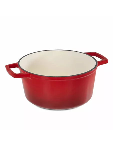 Casseruola In Ghisa Smaltata Con Coperchio - Rosso Laccato 24 Cm 3,8Lt