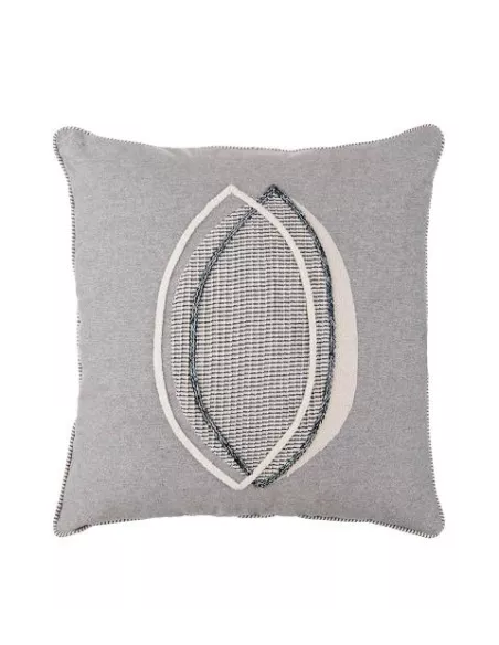 Cuscino In Cotone Con Applicazioni e Ricami a Contrasto 45x45 Cod.1C207- L'oca Nera