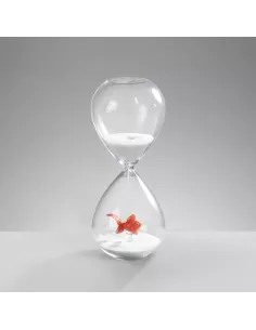Clessidra Decorativa in Vetro con Pesciolino Rosso H. 20