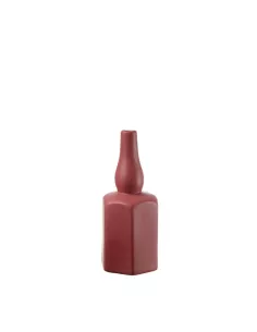 Vaso Bottiglia In Porcellana Rosso Merlot - L'oca Nera