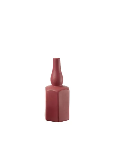 Vaso Bottiglia In Porcellana Rosso Merlot - L'oca Nera