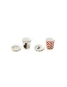 Set 2 Bicchierini Caffè in Porcellana con Coperchio Casinò Fiori in Scatola Regalo