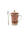 Tazza con Cucchiaino e Coperchio in Porcellana in Scatola Regalo