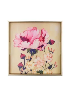 Vassoio Quadrato in Vetro Decorato e Resina - Nara