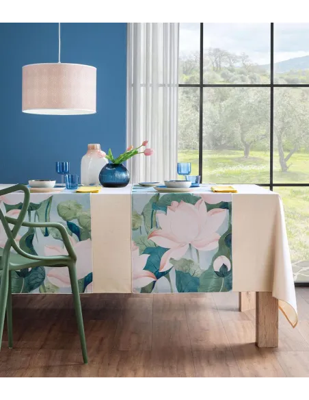 Singapore - Runner Da Tavola In Filato Antimacchia E Idrorepellente 50x155 Cm