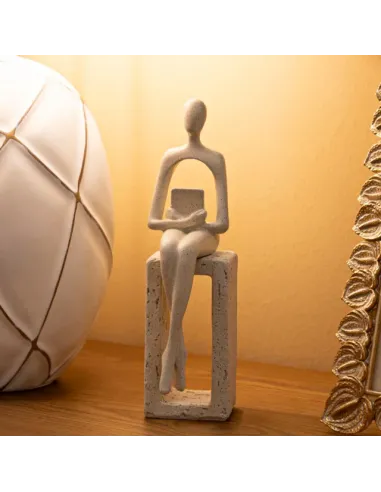 Statuetta Single Donna con Libro Stons cm 8.5x6.5x24 Mauro Ferretti