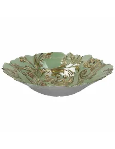 Centrotavola Porta Frutta Cm 39 Oro Vetro Verde Linea Versaille