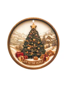 Sottopentola Bianco Natale Albero in Ceramica e Sughero