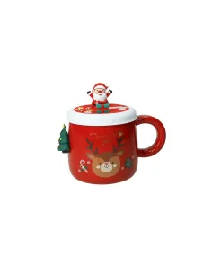 Mug Magnete Albero di Natale con Tappo in Silicone New Bone China