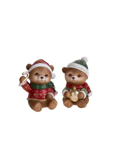 Orsetti Natale Set 2 Pezzi in Resina