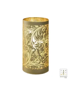 Lanterna Luminosa in Vetro Colore Oro Luminosa Luci a Led H.20