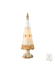 Abete in Resina Bianco e Oro Luci a Led H.41