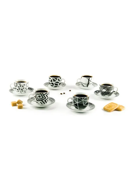 Set 6 Tazzine Caffè Con Piattino Emily Excélsa