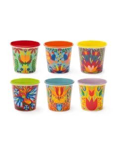 Set 6 Bicchierini Caffè in Porcellana 90ml Mexican Flowers Excélsa