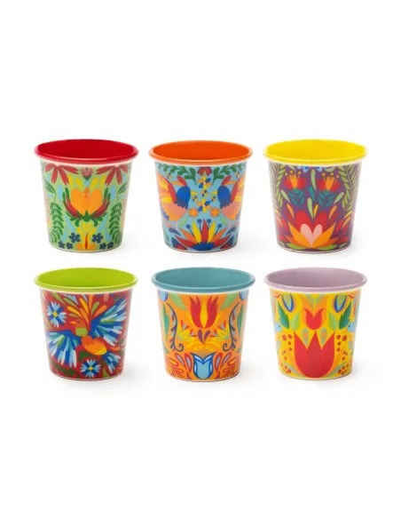 Set 6 Bicchierini Caffè in Porcellana 90ml Mexican Flowers Excélsa