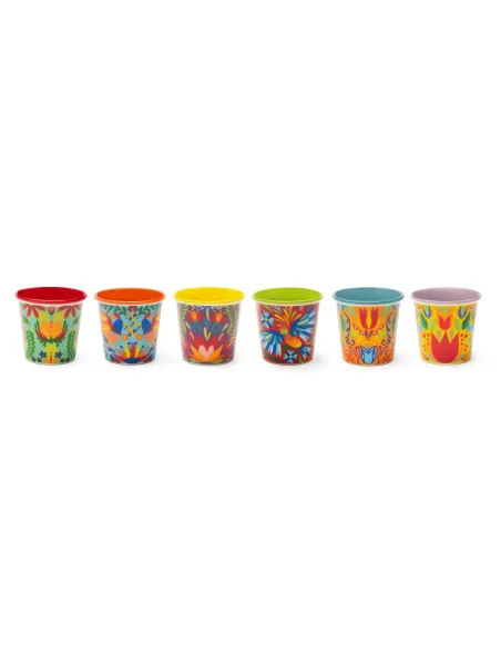 Set 6 Bicchierini Caffè in Porcellana 90ml Mexican Flowers Excélsa