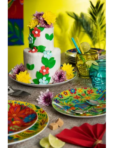 Servizio Piatti 18 Pz Mexican Flowers Excélsa