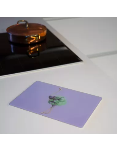 Tagliere in Vetro 30x20 cm Decoro Carciofo