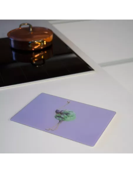 Tagliere in Vetro 30x20 cm Decoro Carciofo