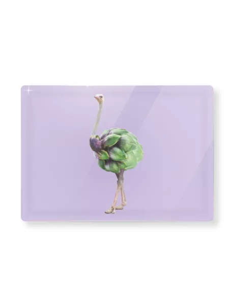 Tagliere in Vetro 30x20 cm Decoro Carciofo