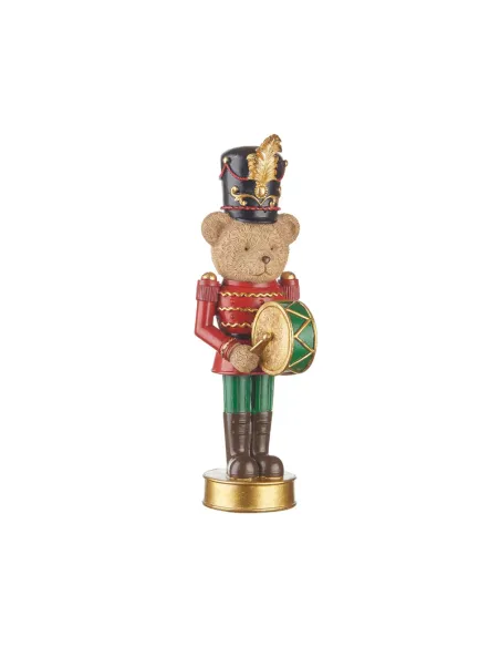 Teddy Bear Orchestra con Tamburo Decorazione H25,5 - L'oca Nera