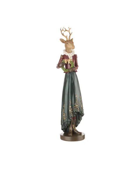 Royal Wood Renna Grande con Ghirlanda in Resina - L'oca Nera