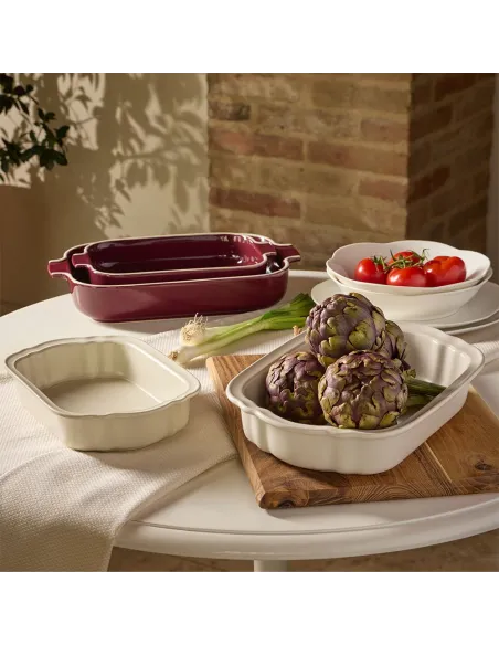 Pirofila rettangolare 28 x 19 cm Chic Stoneware Avorio