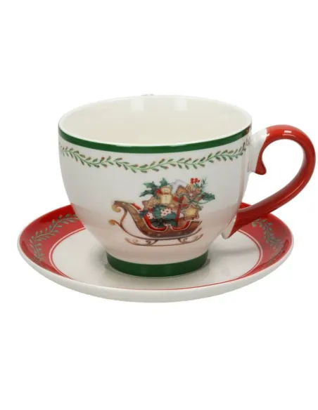 Tazza Colazione con Piatto 570 cc Slitta New Bone China