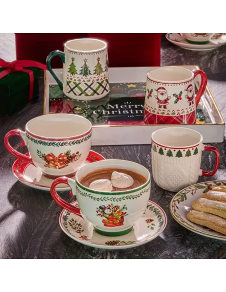 Tazza Colazione con Piatto 570 cc Slitta New Bone China